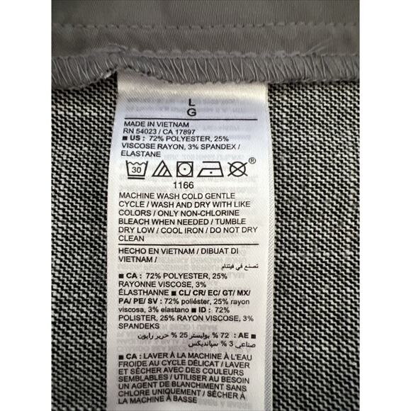 OLD NAVY Trousers Large High Waisted Taylor Wide Leg Grey Plaid Full Length Pant - Picture 7 of 11